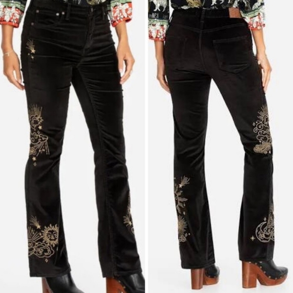 **HP**Nwt Johnny Was Luna Embroidered Velvet Jeans - Picture 2 of 14